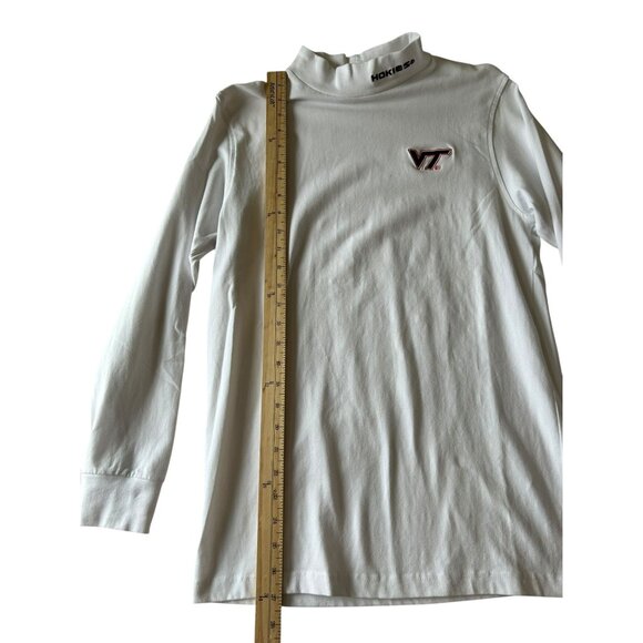 Virginia Tech VT Hokies Colosseum White Mock Neck Long Sleeve Shirt Sz Med - Picture 4 of 8
